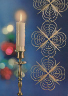 Feliz Año Navidad VELA Vintage Tarjeta Postal CPSM #PBN797.ES - New Year