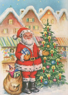 PAPÁ NOEL Feliz Año Navidad Vintage Tarjeta Postal CPSM #PBL112.ES - Santa Claus