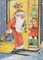 PAPÁ NOEL Feliz Año Navidad Vintage Tarjeta Postal CPSM #PBL182.ES - Santa Claus
