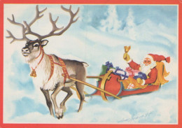 PAPÁ NOEL Feliz Año Navidad Vintage Tarjeta Postal CPSM #PBL565.ES - Santa Claus