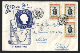 Letter With Obliteration Stamp Day 1956 State Of India. Stamps 450th Year State India. Governor Nuno Da Cunha. Rare - Portuguese India