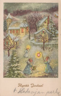 ANGELO Buon Anno Natale Vintage Cartolina CPSMPF #PAG825.IT - Angels