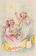 ANGELO Buon Anno Natale Vintage Cartolina CPSMPF #PAG761.IT - Anges