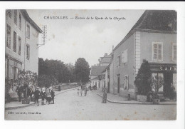 Charolles , Entrée De La Route De Clayette , Scène Animée Et CAFÉ , 1923 - Charolles