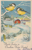 Neujahr Weihnachten VOGEL Vintage Ansichtskarte Postkarte CPA #PKE811.DE - Nouvel An