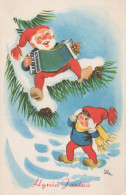 Neujahr Weihnachten GNOME Vintage Ansichtskarte Postkarte CPSMPF #PKD855.DE - Nouvel An
