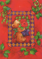 Neujahr Weihnachten GEBÄREN Tier Vintage Ansichtskarte Postkarte CPSM #PBS290.DE - Nouvel An