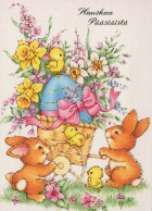 OSTERN KANINCHEN Vintage Ansichtskarte Postkarte CPSM #PBO550.DE - Pâques