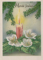 Neujahr Weihnachten KERZE Vintage Ansichtskarte Postkarte CPSM #PBA056.DE - New Year