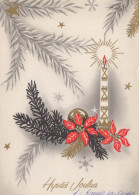 Neujahr Weihnachten KERZE Vintage Ansichtskarte Postkarte CPSM #PBA360.DE - New Year