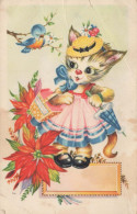 GATTO KITTY Animale Vintage Cartolina CPA #PKE746.IT - Cats