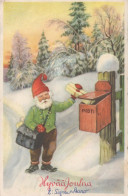Buon Anno Natale GNOME Vintage Cartolina CPSMPF #PKD920.IT - Neujahr