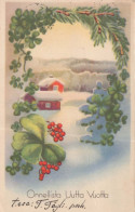 Buon Anno Natale FIORI Vintage Cartolina CPSMPF #PKD733.IT - Anno Nuovo