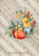 PASQUA POLLO UOVO Vintage Cartolina CPSM #PBO993.IT - Easter