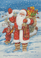 BABBO NATALE Buon Anno Natale Vintage Cartolina CPSM #PBL312.IT - Santa Claus