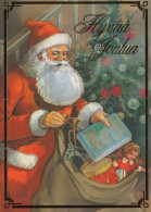 BABBO NATALE Buon Anno Natale Vintage Cartolina CPSM #PBL373.IT - Santa Claus