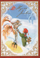 Buon Anno Natale BAMBINO Vintage Cartolina CPSM #PBM349.IT - New Year