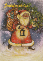 BABBO NATALE Buon Anno Natale Vintage Cartolina CPSM #PBL185.IT - Santa Claus