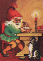 BABBO NATALE Buon Anno Natale Vintage Cartolina CPSM #PBL250.IT - Santa Claus