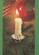 Buon Anno Natale CANDELA Vintage Cartolina CPSM #PBA421.IT - Anno Nuovo