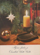Buon Anno Natale CANDELA Vintage Cartolina CPSM #PBA301.IT - Anno Nuovo