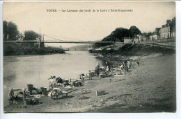 CPA Non écrite * TOURS Les Laveuses Des Bords De La Loire à Saint Symphorien ( Femmes Lavandières Brouette Pont Au Fond) - Tours