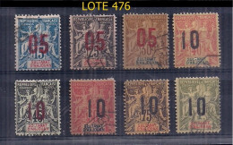 COLONIE FRANÇAISE SULTANAT D'ANJOUUAN 1912 TIMBRES UTILISÉS - Used Stamps