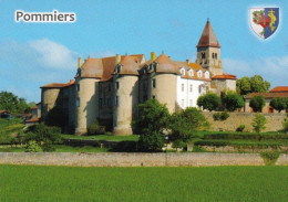 1 AK Frankreich * Die Burg Und Prioratskirche St-Pierre-St-Paul Im Ort Pommiers - Département Loire * - Sonstige & Ohne Zuordnung