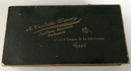 ANCIENNE BOITE EN CARTON ET VELOURS JOAILLERIE BIJOUT; HORLOGERIE VAN  COILLIE WATCANT 52 RUE LONGUE DE LA MONNAIE GAND - Koffer