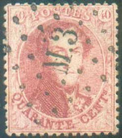 N°16B - Médaillon 40 Centimes Carmin-rose, Dt. 14½, Obl. Ambulant M.3. Centrale Et Nette. - Superbe - 22250 - 1863-1864 Medaglioni (13/16)
