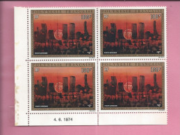 POLYNESIE FRANCAISE POSTE AERIENNE LOT  DE 4 TIMBRES 100FR  Neuf  Avec Coin Date4 6 1974 RARE - Unused Stamps