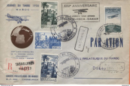 Maroc;FDC 1er Jour; 1950 " Journée Du Timbre " Casablanca,Morocco,Marruecos - Cartas & Documentos