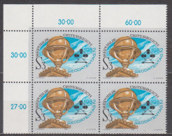 1982 , Mi 1716 ** (2) - 4er Block Postfrisch -  Geodätentag , Wien - Unused Stamps