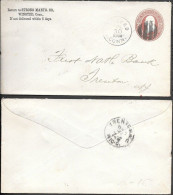 USA Winsted CT 2c Postal Stationery Cover 1880s. Strong Manufacturing Co. - Covers & Documents