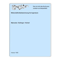 Wirtschaftlichkeitsrechnung Für Ingenieure Von Warnecke / Bullinger / Hichert - Ohne Zuordnung