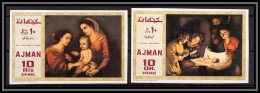 Ajman - 4706f/ N°455/456 B Murillo Van Honthorst Tableau (Painting) Neuf ** MNH Euros Non Dentelé Imperf - Religious