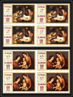 Ajman - 4706e/ N°455/456 B Murillo Van Honthorst Tableau (Painting) Neuf ** MNH Bloc 4 Cote 34 Euros Non Dentelé Imperf - Religieux