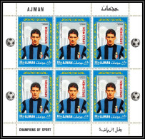 Ajman - 4688/ N°304 A Domenghini Inter Milan Neuf ** MNH Football Soccer Surcharge Specimen Overprint Both Sides Sheet - Famous Clubs