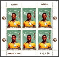 Ajman - 4679/ N°314 A Pelé Santos Neuf ** MNH Football Soccer Surcharge Specimen Overprint Full Sheet Feuille - Beroemde Teams