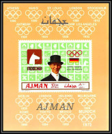 Ajman - 4665c N°451 B Dressage Jeux Olympiques Olympic Games Mexico 68 Deluxe Sheet Neuf ** MNH Non Dentelé Imperf - Verano 1968: México