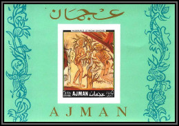 Ajman - 4661/ Bloc N°43 B Fresco Santa Cruz De Maderuelo Tableau Painting Adam Et Eve Non Dentelé Imperf ** MNH Deluxe - Andere & Zonder Classificatie