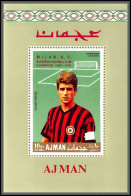 Ajman - 4655z Bloc 144 A Gianni Rivera Red Overprint AC Milan Football Player Calcio Soccer Neuf ** MNH  - Club Mitici