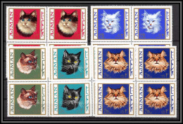 Ajman - 4651c/ N°318/322 A Chats Chat Cats Cat Siamese Golden Persian Neuf ** MNH Bloc 4 - Chats Domestiques