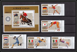 Ajman - 4638/ N°1210/1214 A + Bloc 327 A German Gold Medalists Jeux Olympiques (olympic Games) Munich 1972 Neuf ** MNH - Sommer 1972: München