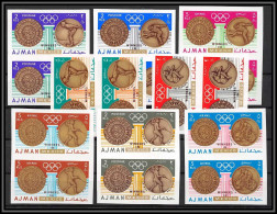 Ajman - 4640c N°341/348 B Mexico 1968 Jeux Olympiques Olympic Games Gold Medalists Neuf ** MNH Non Dentelé Imperf Paire - Verano 1968: México