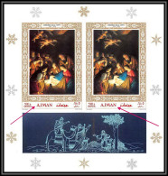 Ajman - 4636/ Bloc N° B 76 B Van Honthorst Tableau Paintings Nativity Neuf ** MNH Noel Christmas 1968 Non Dentelé Imperf - Other & Unclassified