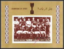 Ajman - 4601b/ Bloc N°57 B RAR Overprint England World Champion 1966 Team Football Players Soccer ** MNH  - 1966 – Angleterre