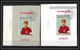 Ajman - 4597/ N°315 A Football Soccer Gianni Rivera Italia Milan Ac Lot De 2 Printing Proof Used Oblitéré - Clubs Mythiques