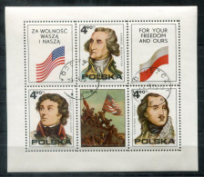 POLEN Block 63, Bl.63 Canc. - George Washington, Tadeusz Kosciuszko, Kazimierz Pulaski - POLAND / POLOGNE - Blocks & Sheetlets & Panes