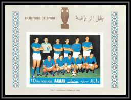 Ajman - 4533e/ Bloc N°56 B Italy's National Football Team Italia Italy Football Soccer Neuf ** MNH Non Dentelé Imperf - Unused Stamps